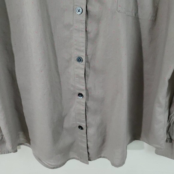 Halogen Gray/Pink Polkadot Button-Up Shirt Sz XL - Picture 5 of 9